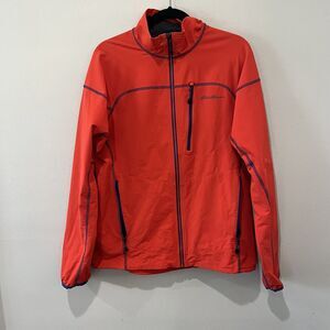 Eddie Bauer Jacket Men’s Medium Orange First Ascent Sandstone‎ Stretch Zip Nylon